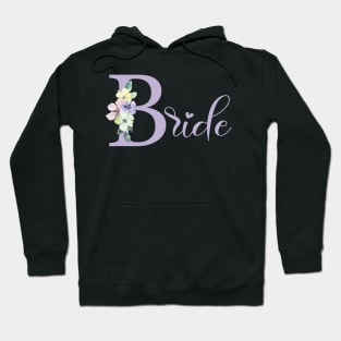 Hand painted pink floral bride illustration Hoodie